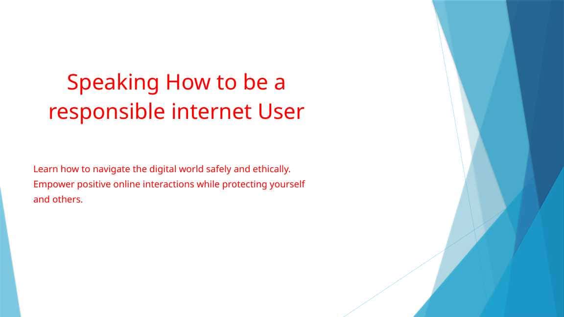 Speaking How to be a responsible internet User
