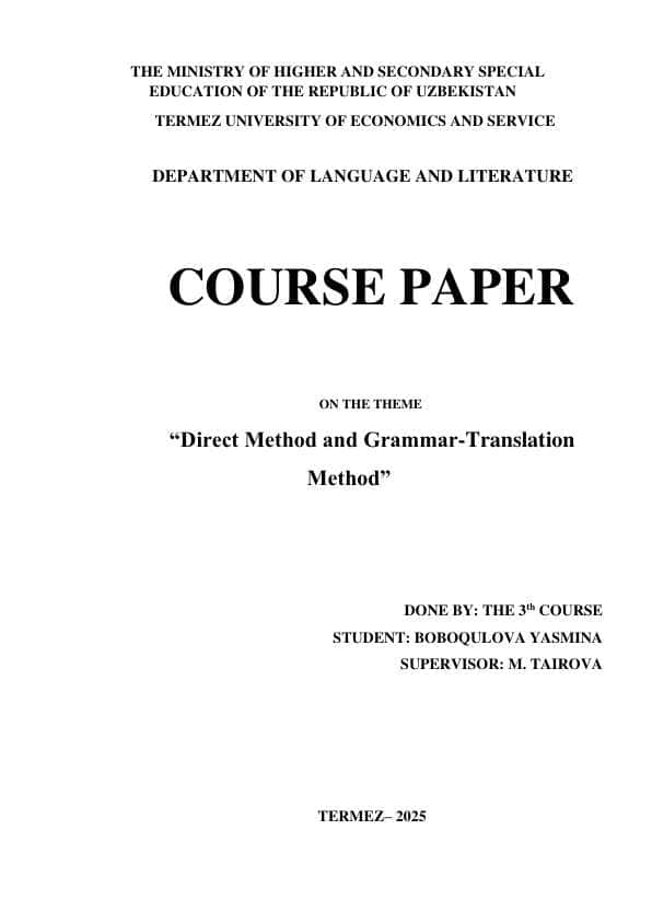 Direct Method and Grammar-Translation Method