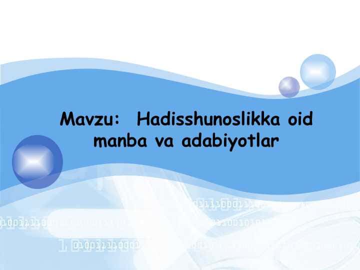Hadisshunoslikka oid manba va adabiyotlar
