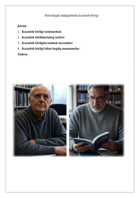Sotsiologik tadqiqotlarda kuzatish birligi 25