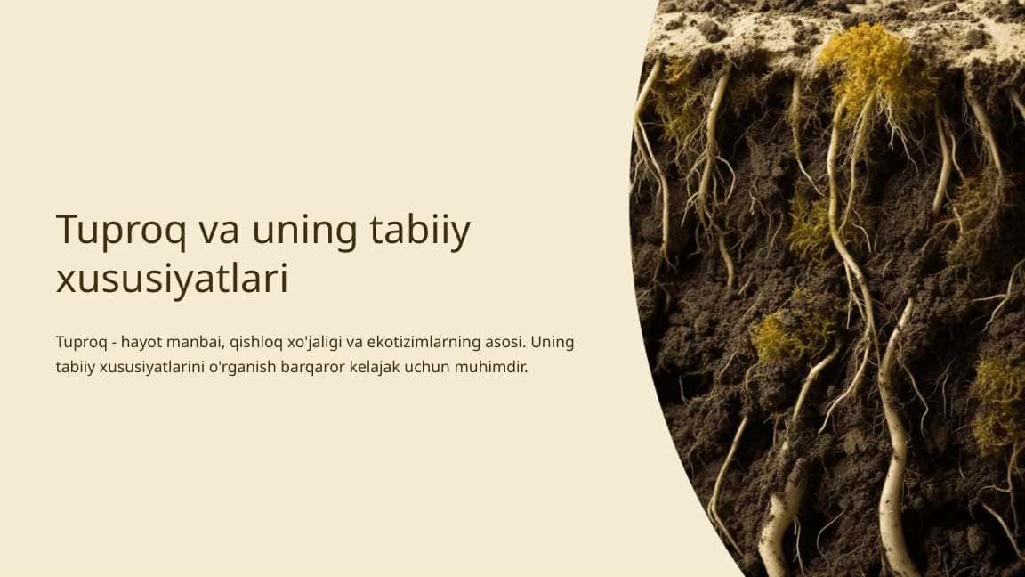 Tuproq va uning tabiiy xususiyatlari