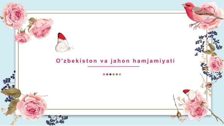 O'zbekiston va jahon hamjamiyati