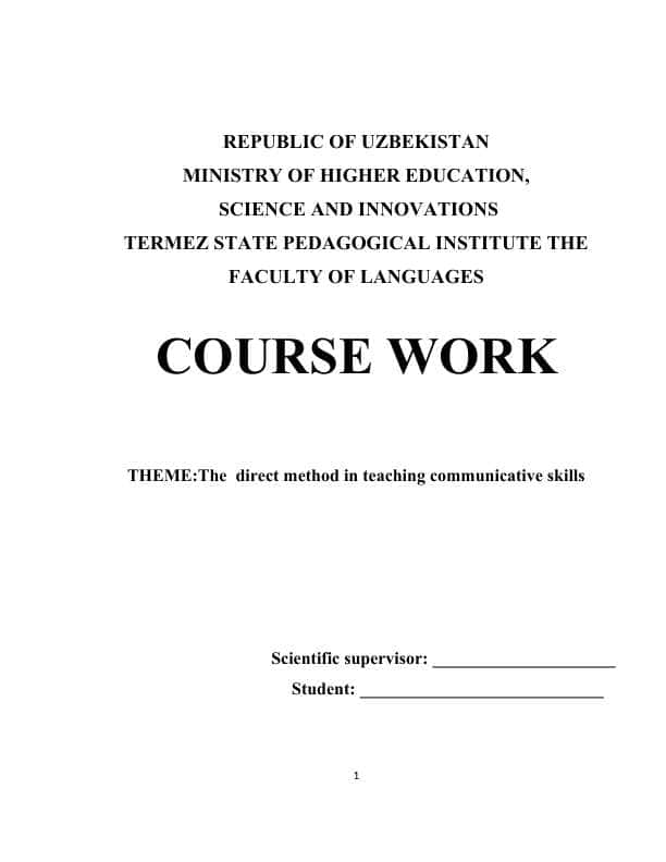 The direct method in teaching communicative skills