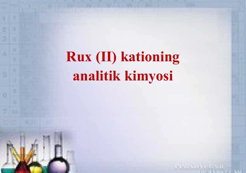Rux (II) kationing analitik kimyosi