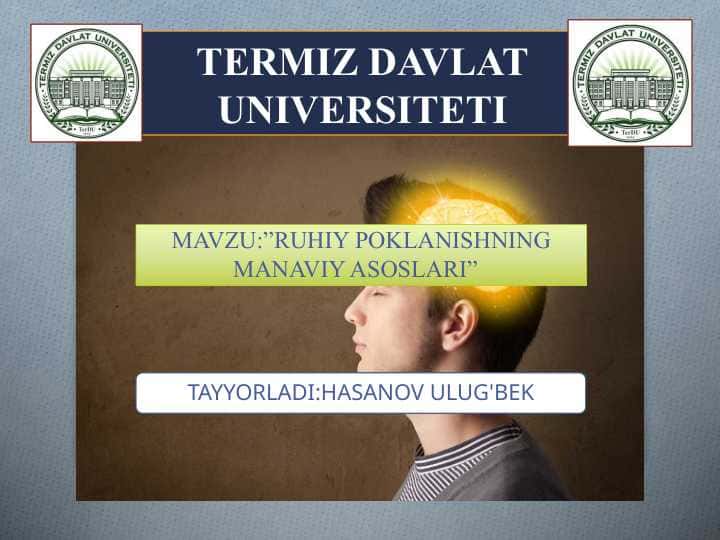 RUHIY POKLANISHNING MANAVIY ASOSLARI