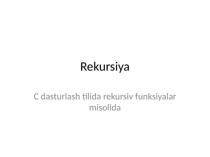 Rekursiya