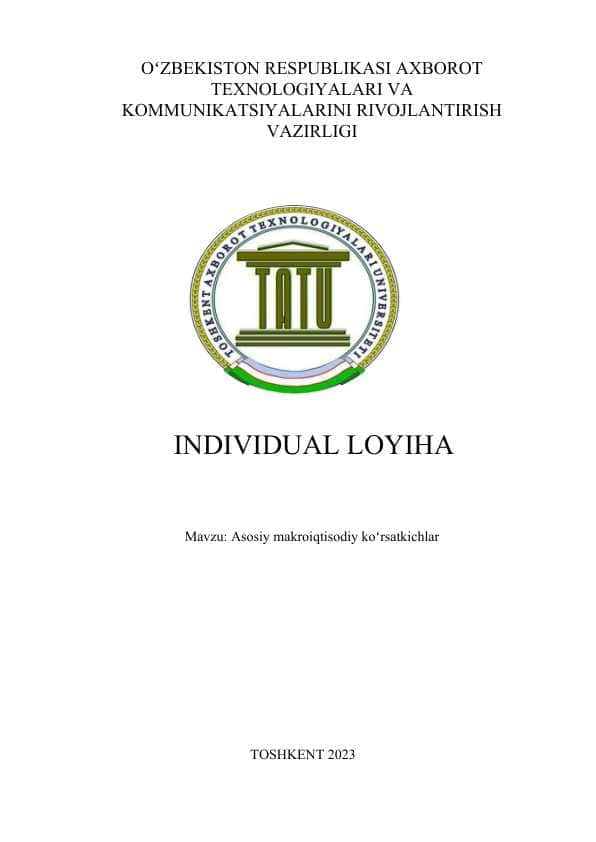 Asosiy makroiqtisodiy koʻrsatkichlar
