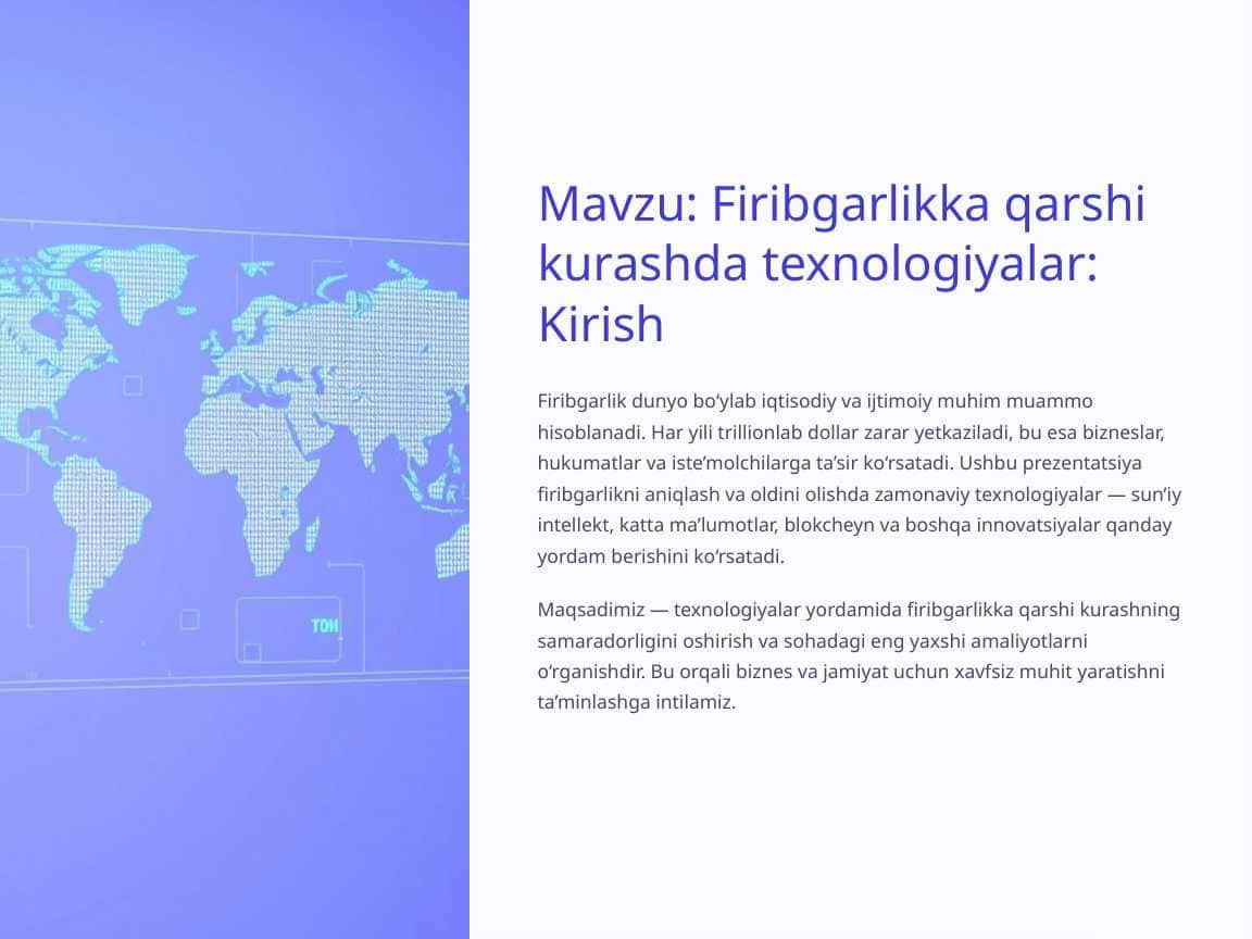 Firibgarlikka qarshi kurashda texnologiyalar