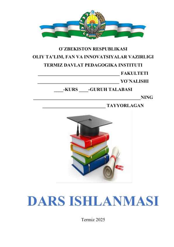Raqs mavzusida dars ishlanma