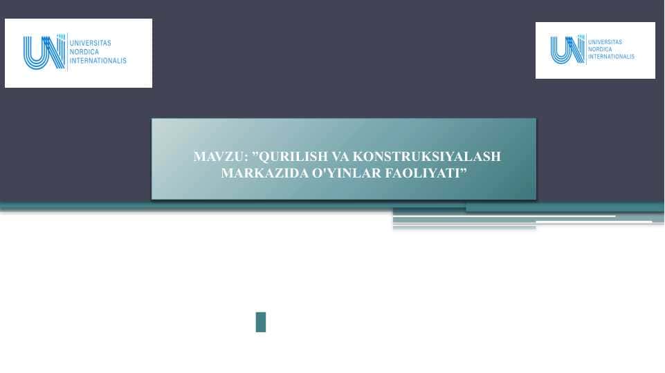 QURILISH VA KONSTRUKSIYALASH MARKAZIDA O'YINLAR FAOLIYATI