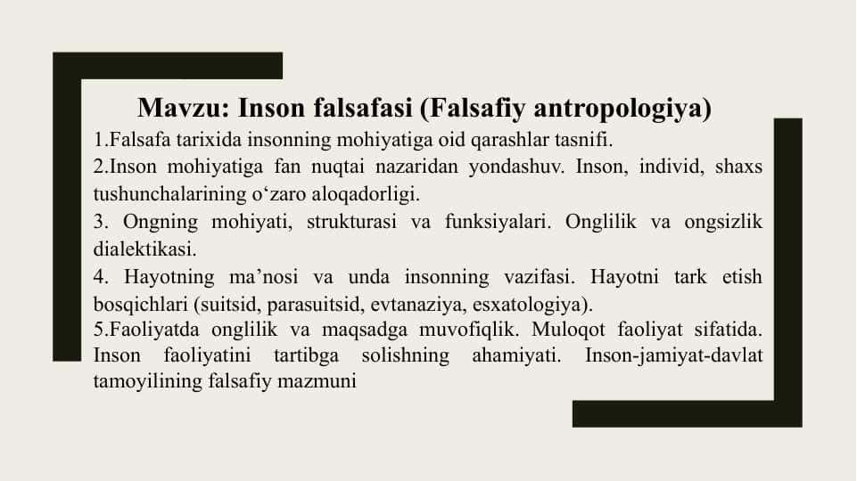 Inson falsafasi (Falsafiy antropologiya)