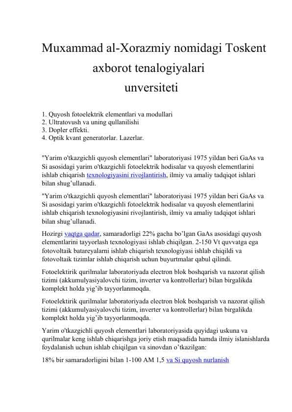 Dopler effekti.Optik kvant generatorlar. Lazerlar.