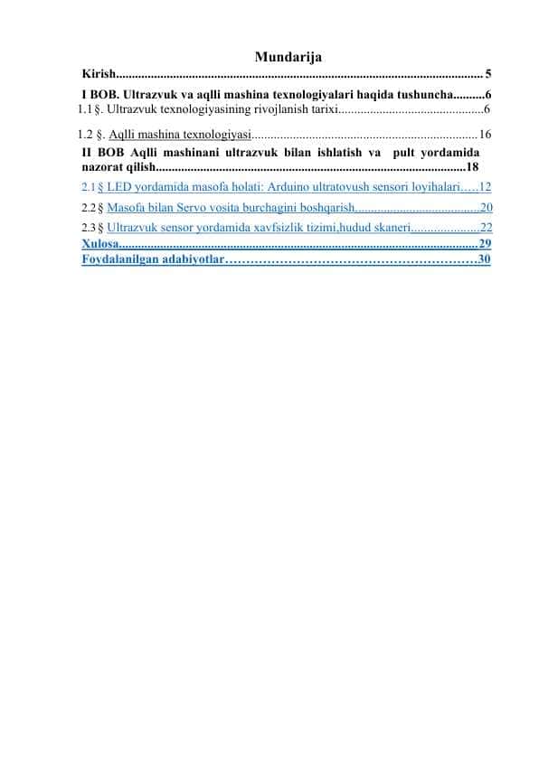 Ultrazvuk va aqlli mashina texnologiyalari haqida tushuncha