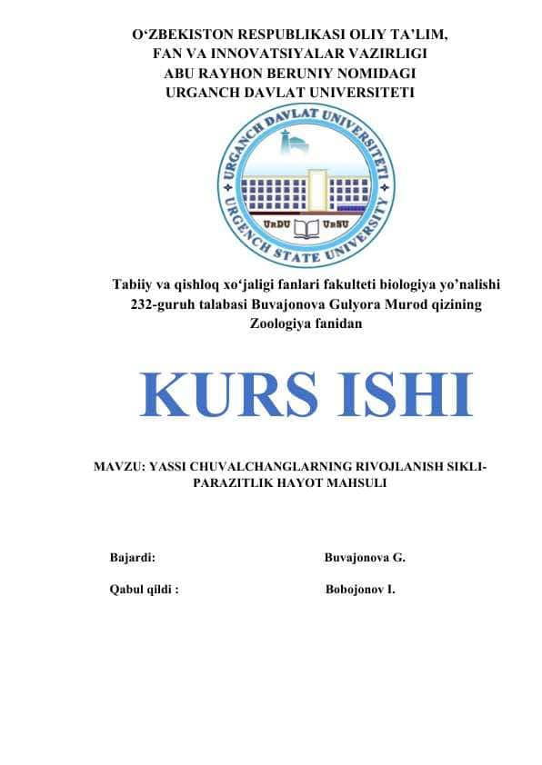 YASSI CHUVALCHANGLARNING RIVOJLANISH SIKLI-PARAZITLIK HAYOT MAHSULI.docx