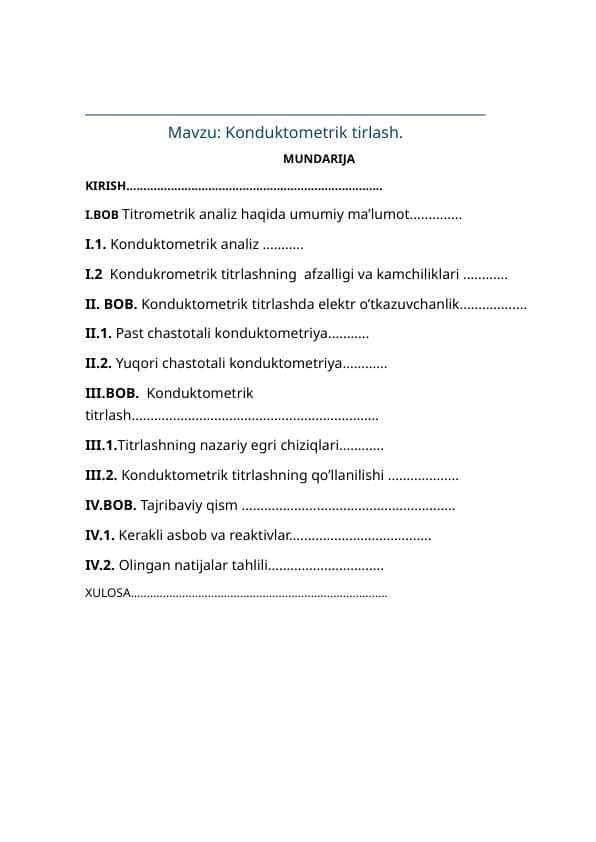 Konduktometrik tirlash