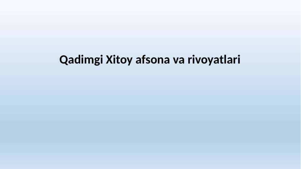Xitoy afsona va rivoyatlari