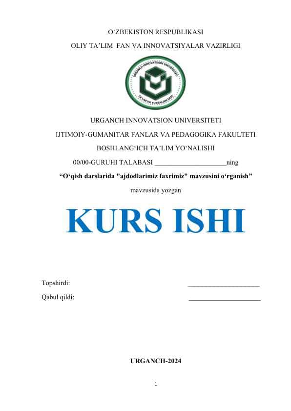 O‘qish darslarida "ajdodlarimiz faxrimiz" mavzusini o‘rganish