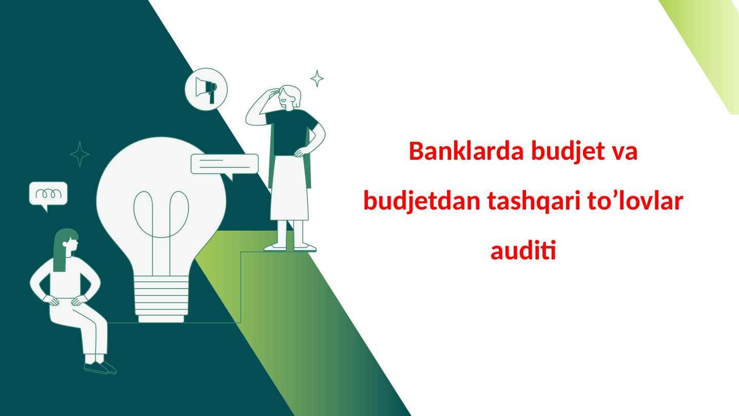 Banklarda budjet va budjetdan tashqari to’lovlar auditi.Slayd
