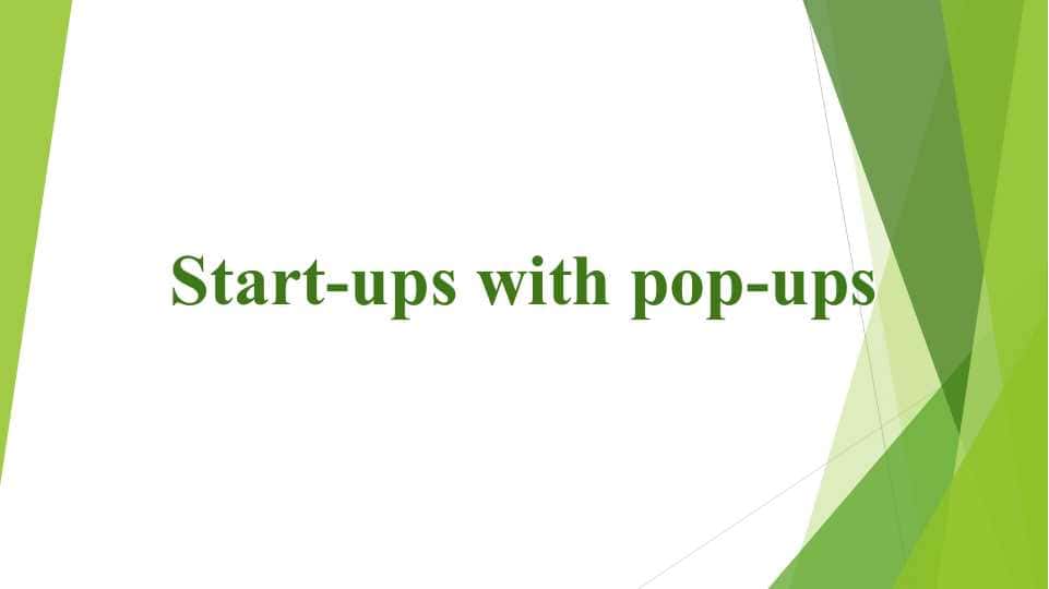 Start-ups with pop-ups