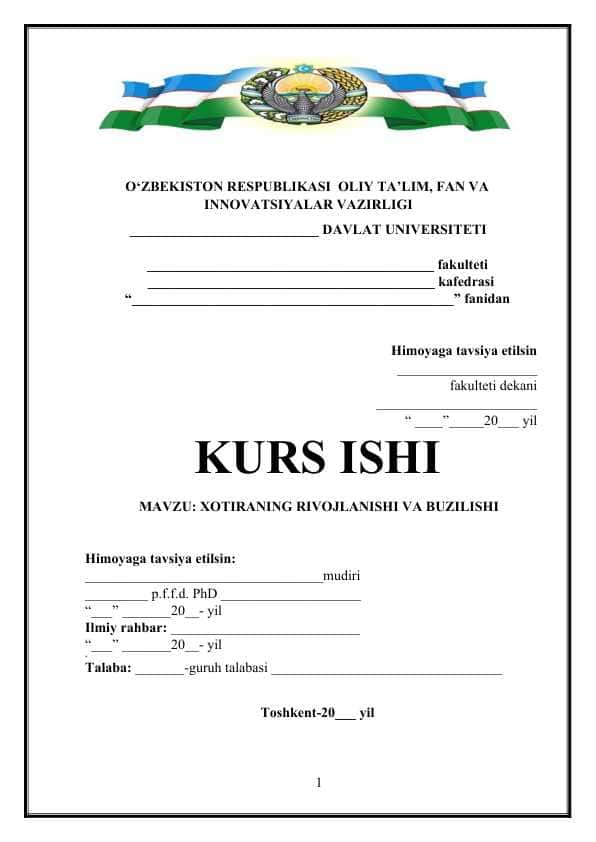 XOTIRANING RIVOJLANISHI VA BUZILISHI