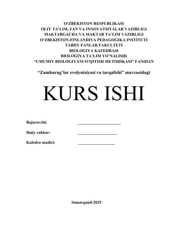 Zamburug’lar evolyutsiyasi va tarqalishi