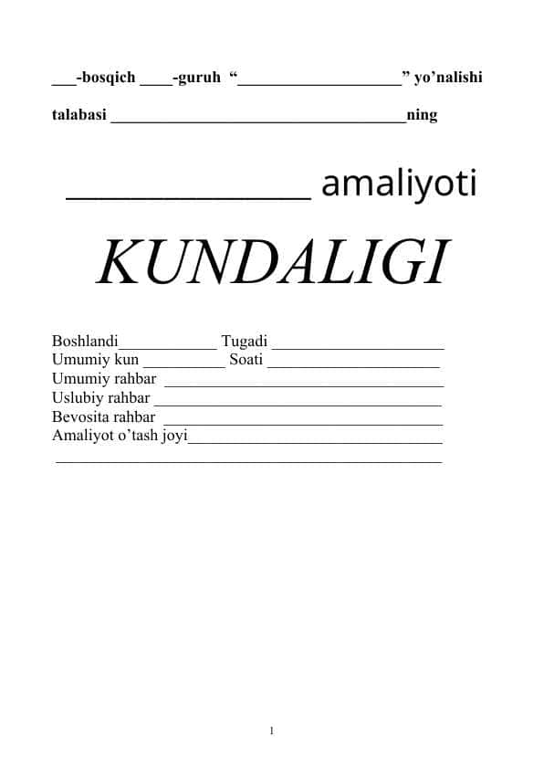 kundalik Yillik yangi