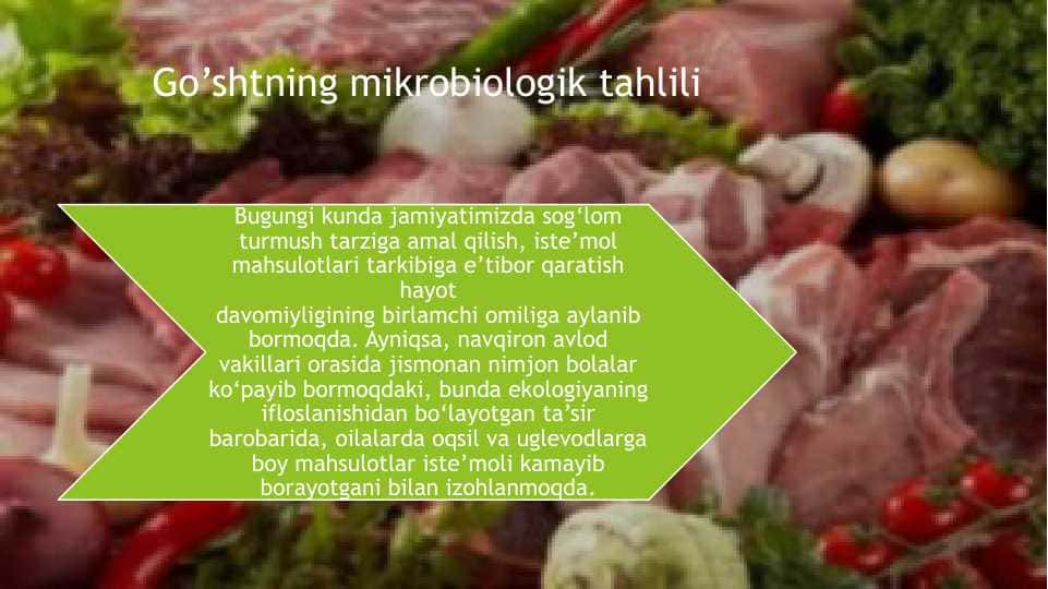 Go’shtning mikrobiologik tahlili
