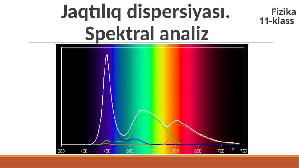 Jaqtılıq dispersiyası. Spektral analiz