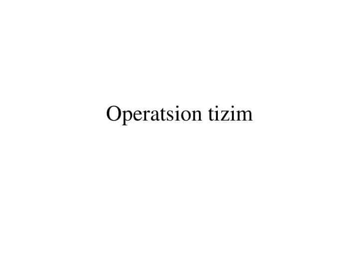 Operatsion tizim