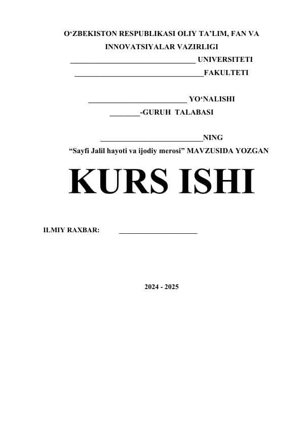 Sayfi Jalil hayoti va ijodiy merosi
