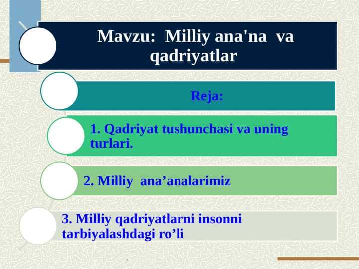 Milliy ana'na va qadriyatlar