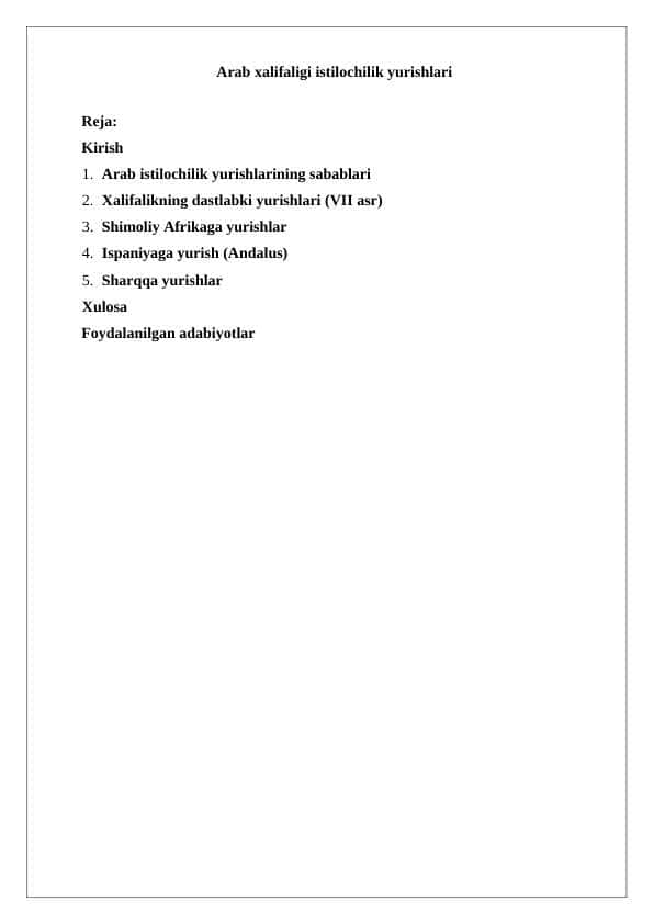 Arab xalifaligi istilochilik yurishlari 25