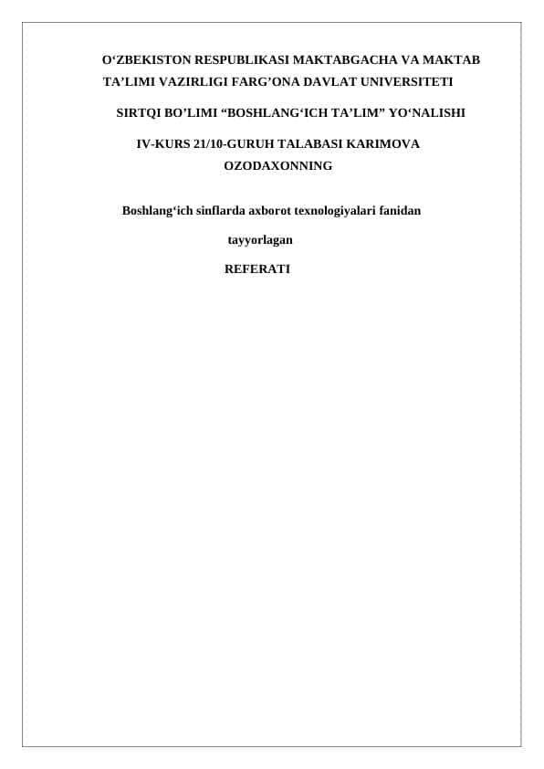 Virusning kompyuterga tushish sabablari va undan himoya qilish usullarini o’rganish.