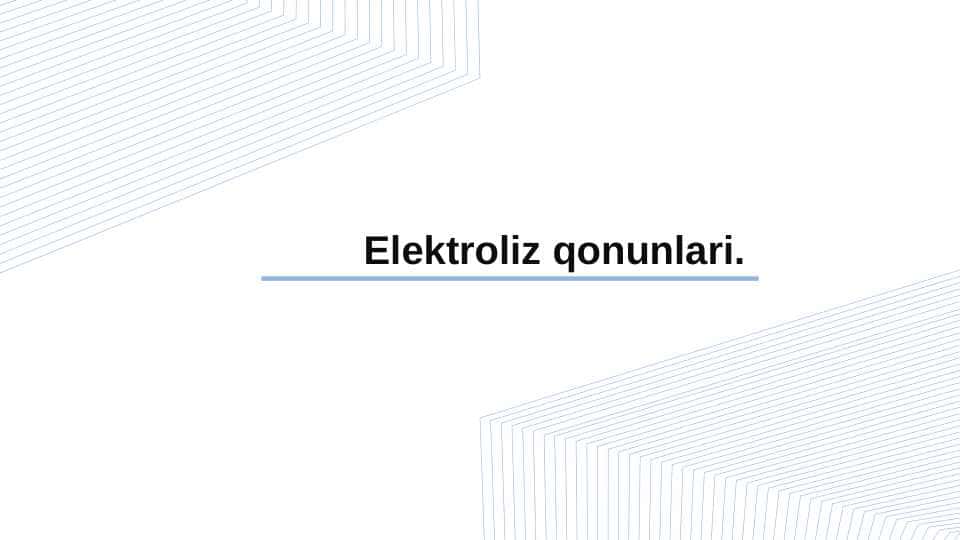 Elektroliz qonunlari