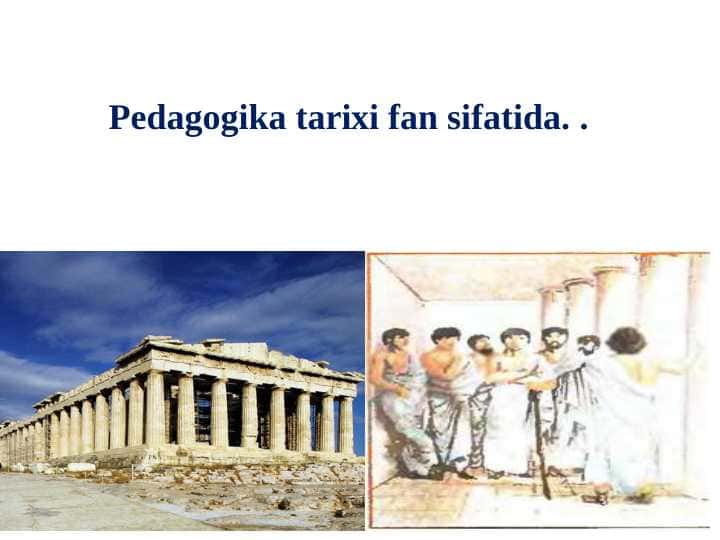 Pedagogika tarixi fan sifatida
