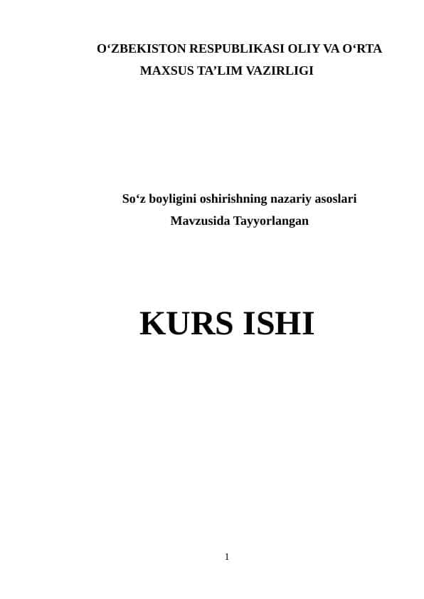 So‘z boyligini oshirishning nazariy asoslari