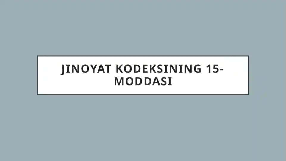 Jinoyat Kodeksining 15-Moddasi: jinoyatlarni sodir etish yoki ularni rejalashtirish