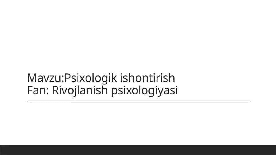 Psixologik ishontirish