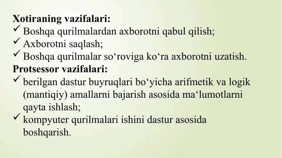 Kompyuter asosiy qurilmasi