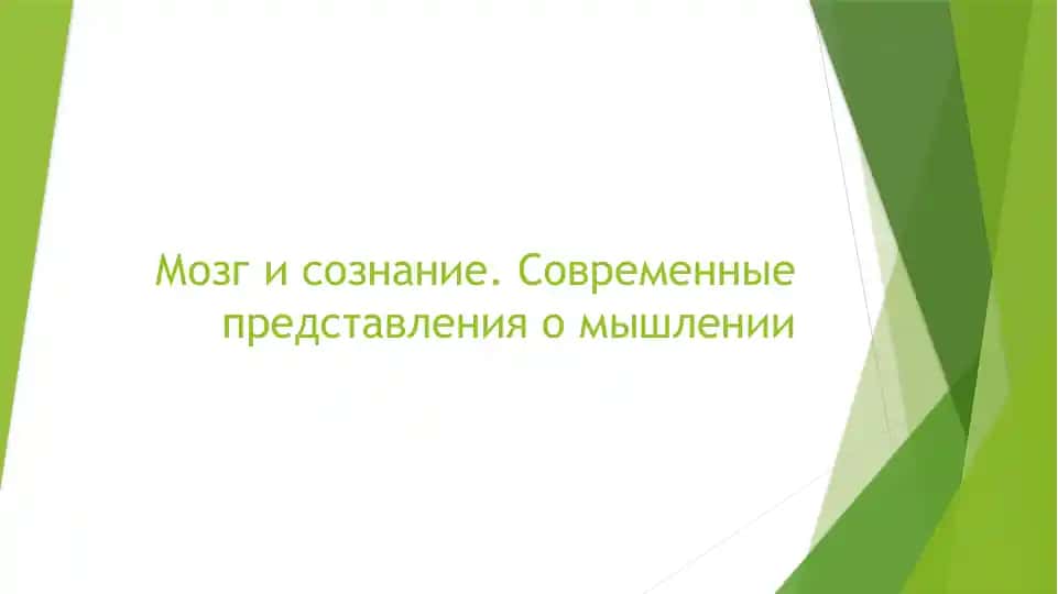 Мозг и сознание. Современные представления о мышлении