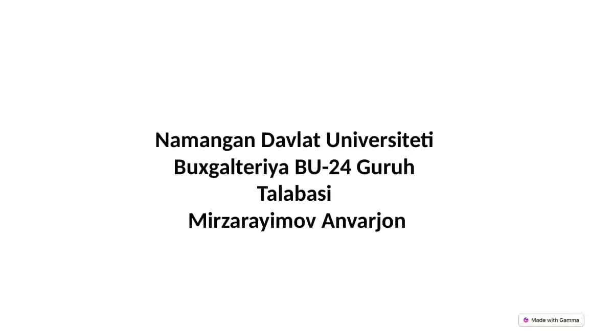 Tarmoqli Texnologiyalar va Internet Xizmatlari