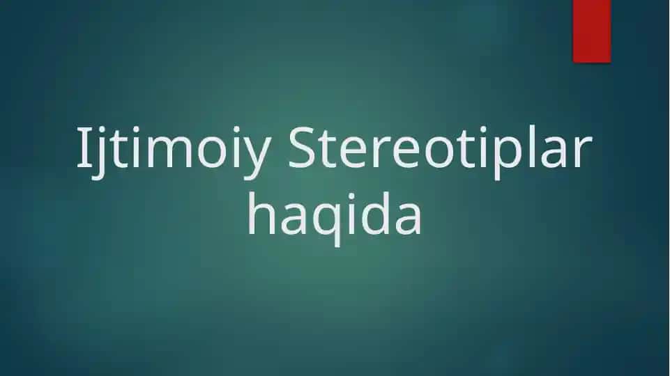 ijtimoiy stereotiplar