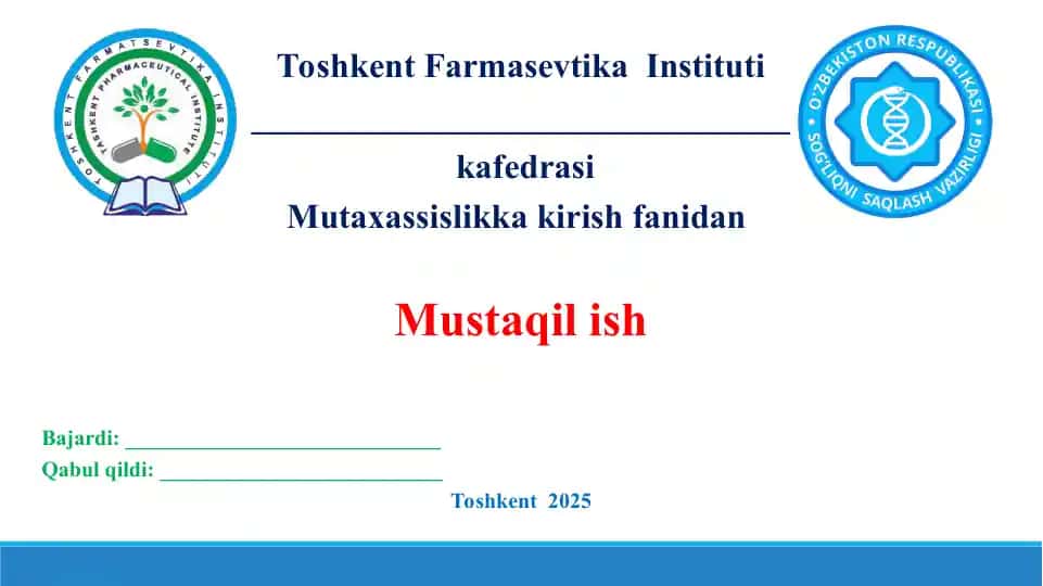 8. Farmatsevtika ta’limining rivojlanishi. Taqdimot 15 bet.