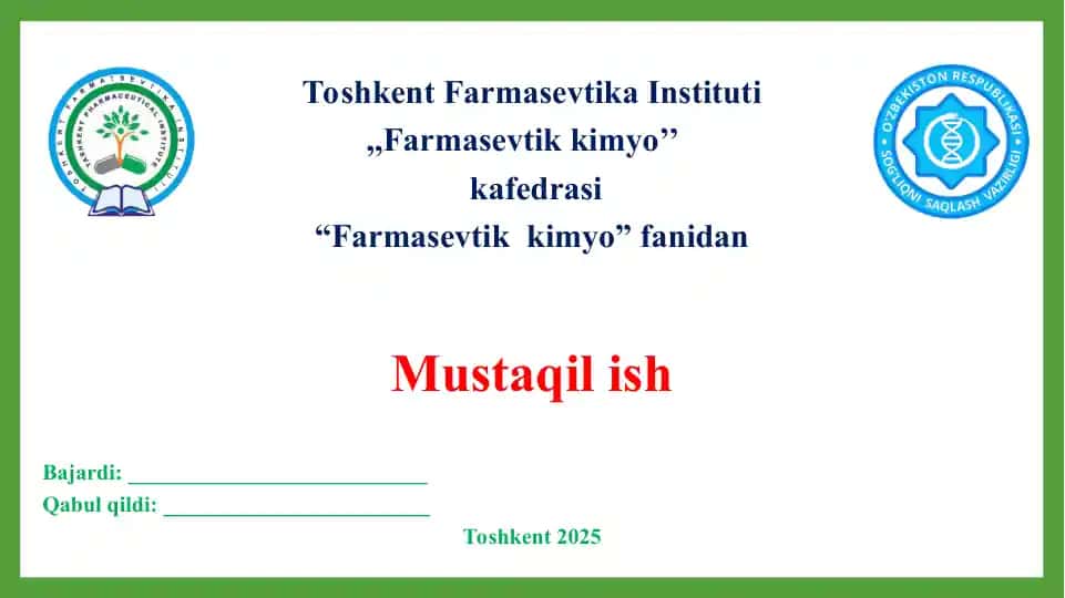 Gormonlar chinligini aniqlashda IQ-spektroskopiya usulining qo'llanishi. Taqdimot 13 bet