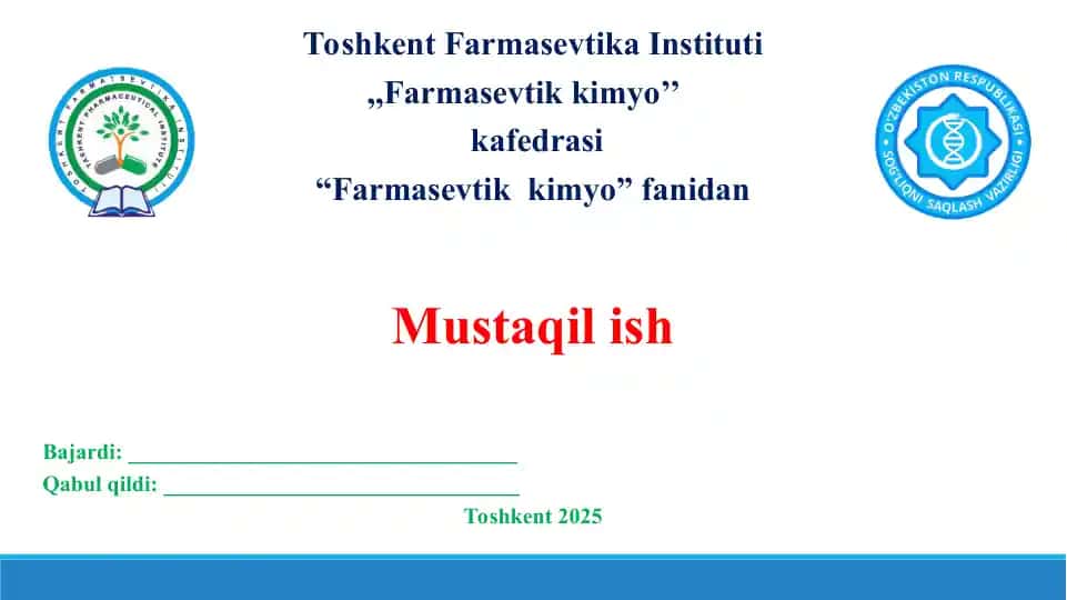 Yurak glikozidlari miqdorini aniqlashning zamonaviy usullari. Taqdimot 15 bet