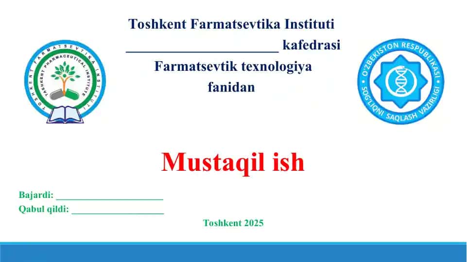 Standart farmakopeya suyuqliklarini tayyorlash. Rasmiy suvli eritmalar og’irligi va og’irlik-hajm konsentratsiyasi orasidagi bog’liqlik. Taqdimot 11 bet.