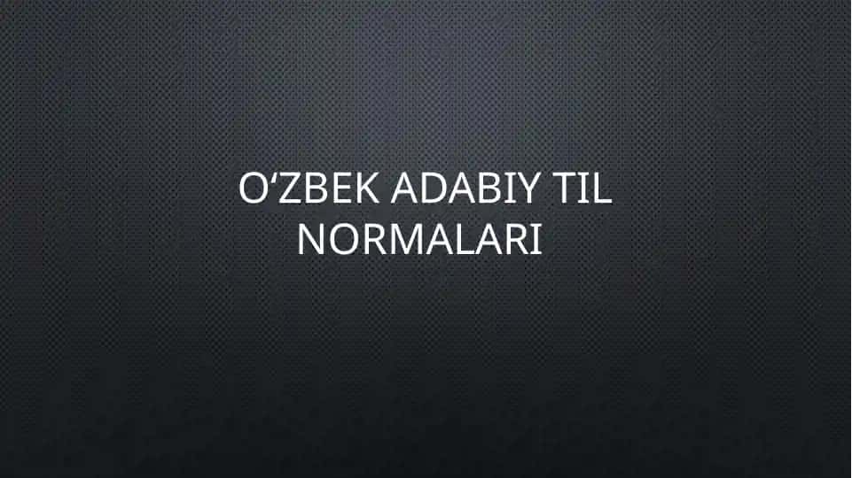 Adabiy til normalari