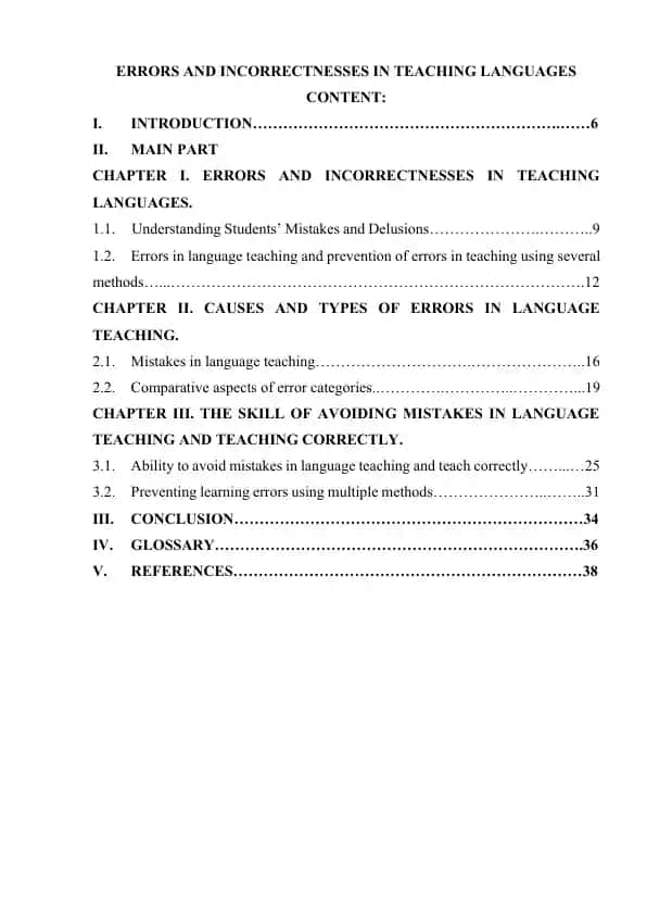 ERRORS AND INCORRECTNESSES IN TEACHING LANGUAGES