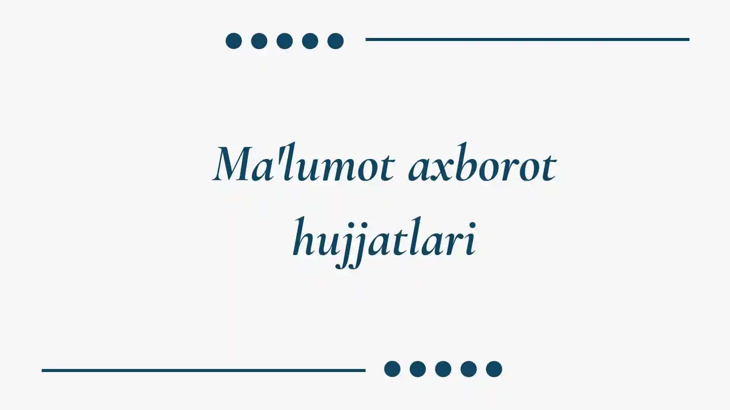 axborot hujjatlari