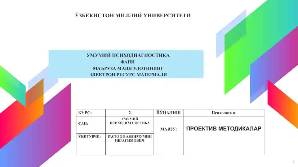 Proektiv metodikalar